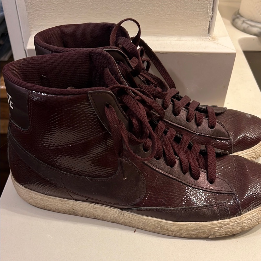 Nike Burgundy High-Top Blazer Sneakers